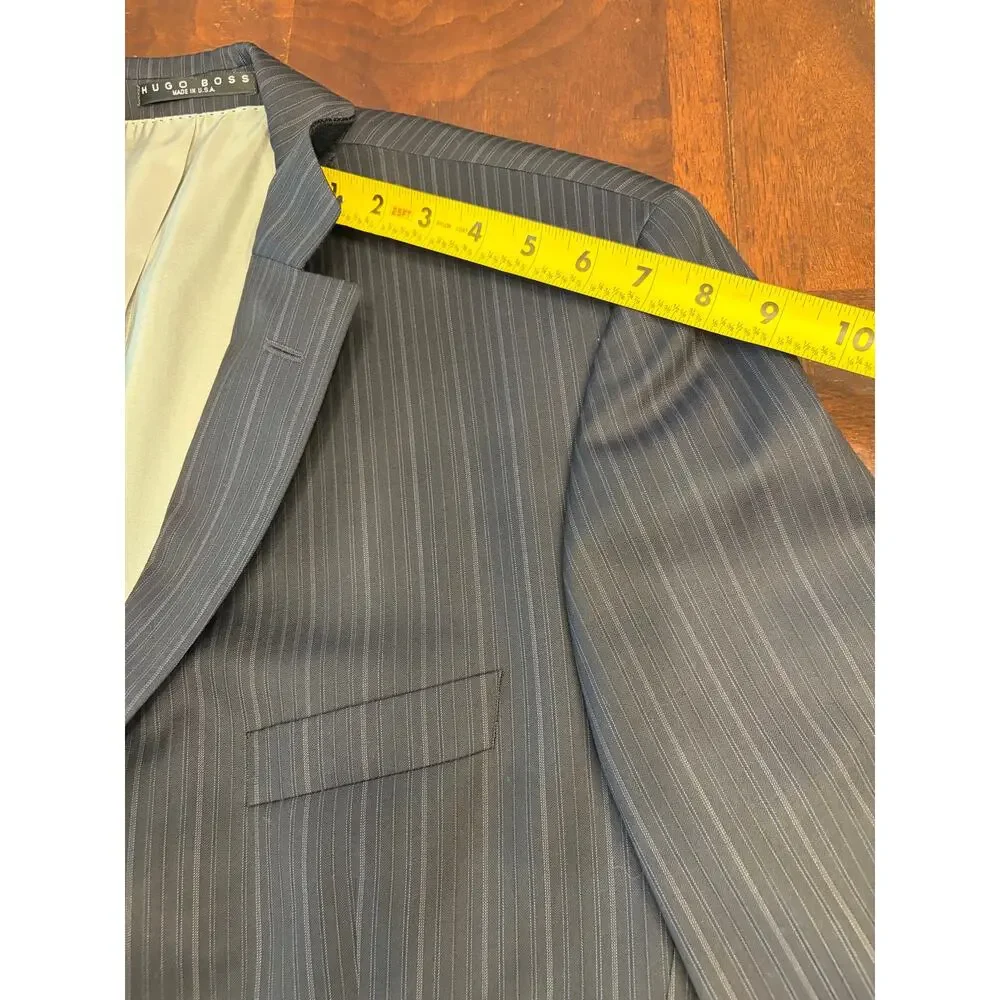 Hugo Boss Scorsese/Movie US 44R Gray Pinstripe Virgin Wool Jacket Blazer